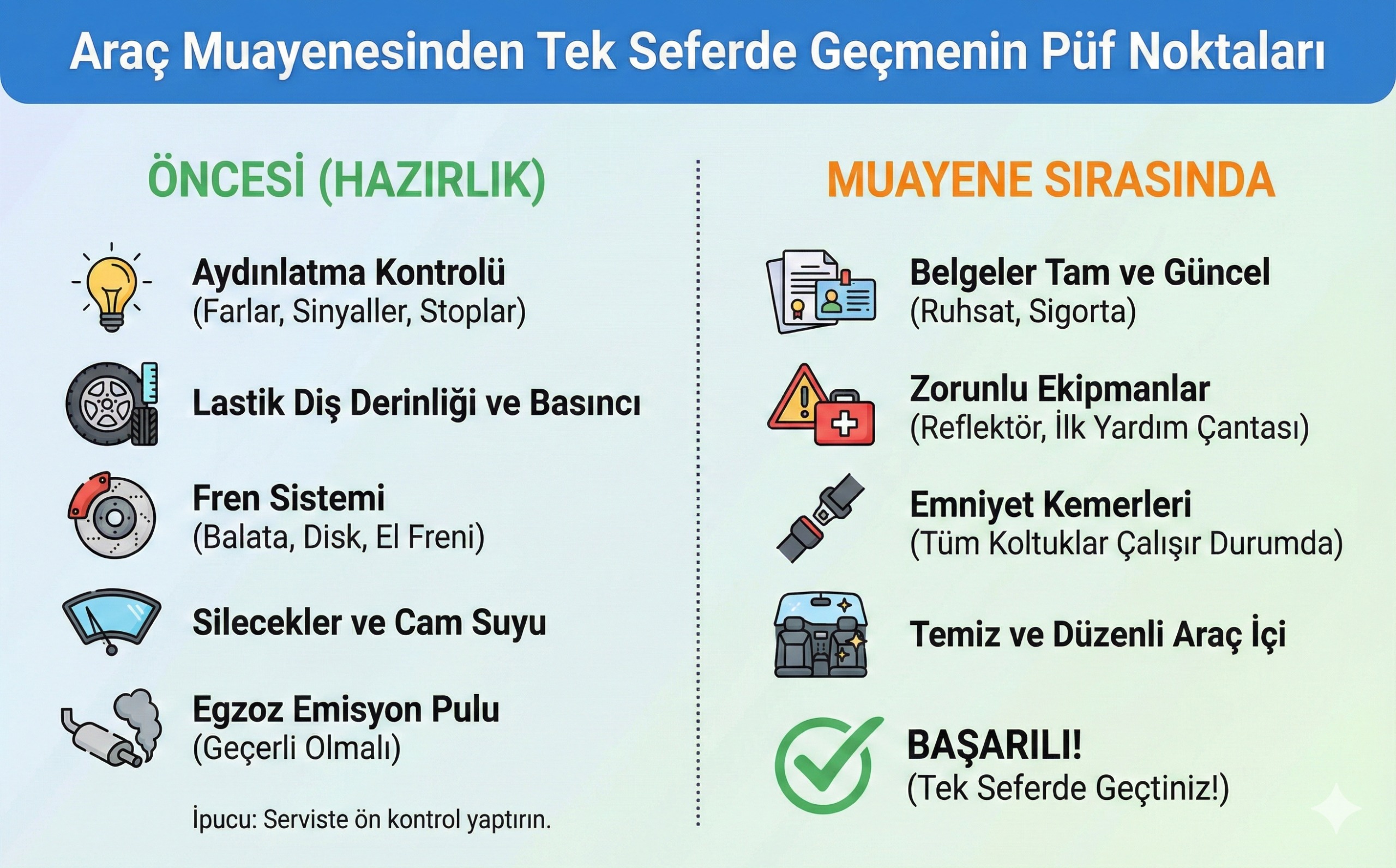 Araç Muayene İpuçları